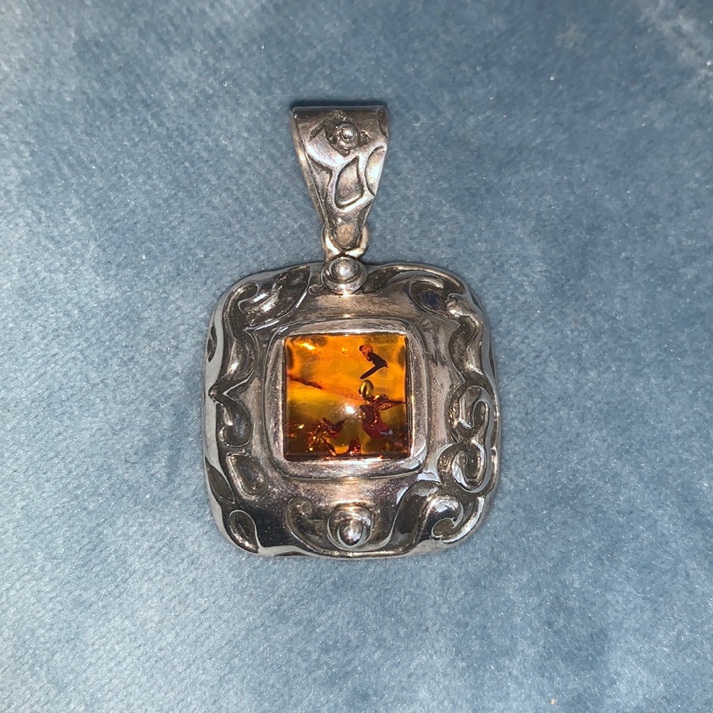 Silpada Sterling Silver Amber Pendant